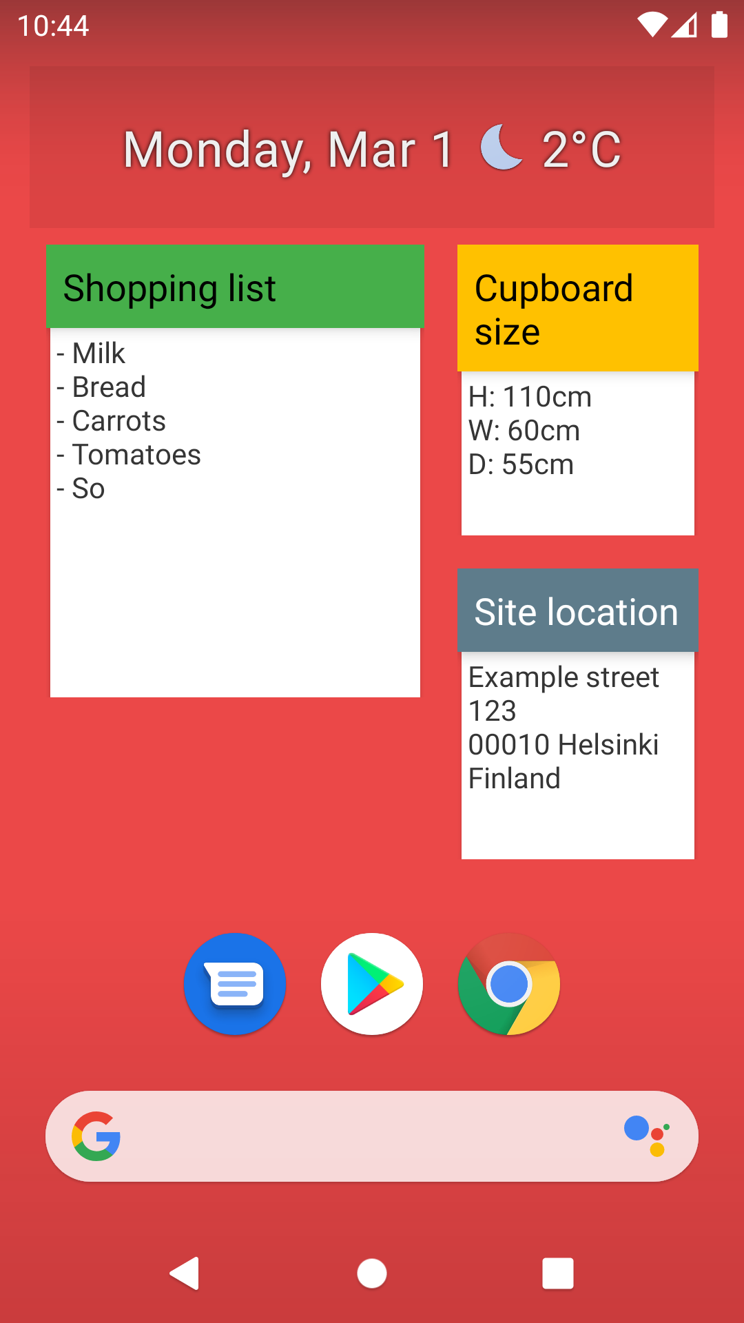 Multiple Notebox widgets on Android home screen